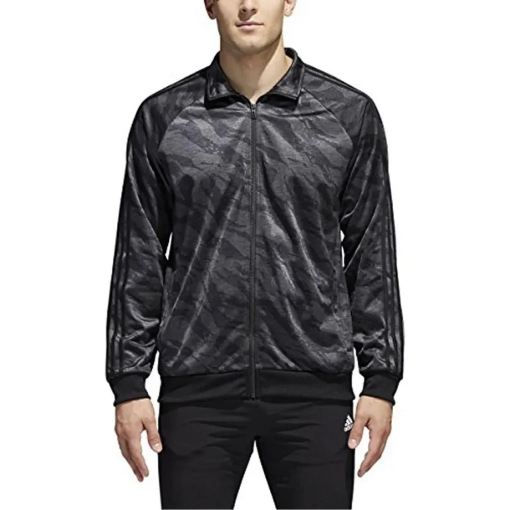 NWOT Men’s Adidas Black Gray Camo Jacket S